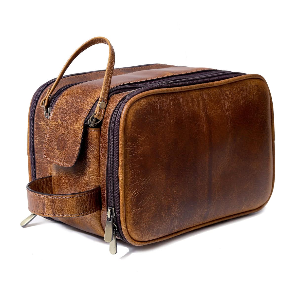 Leather Dopp Kit Toiletry Bag