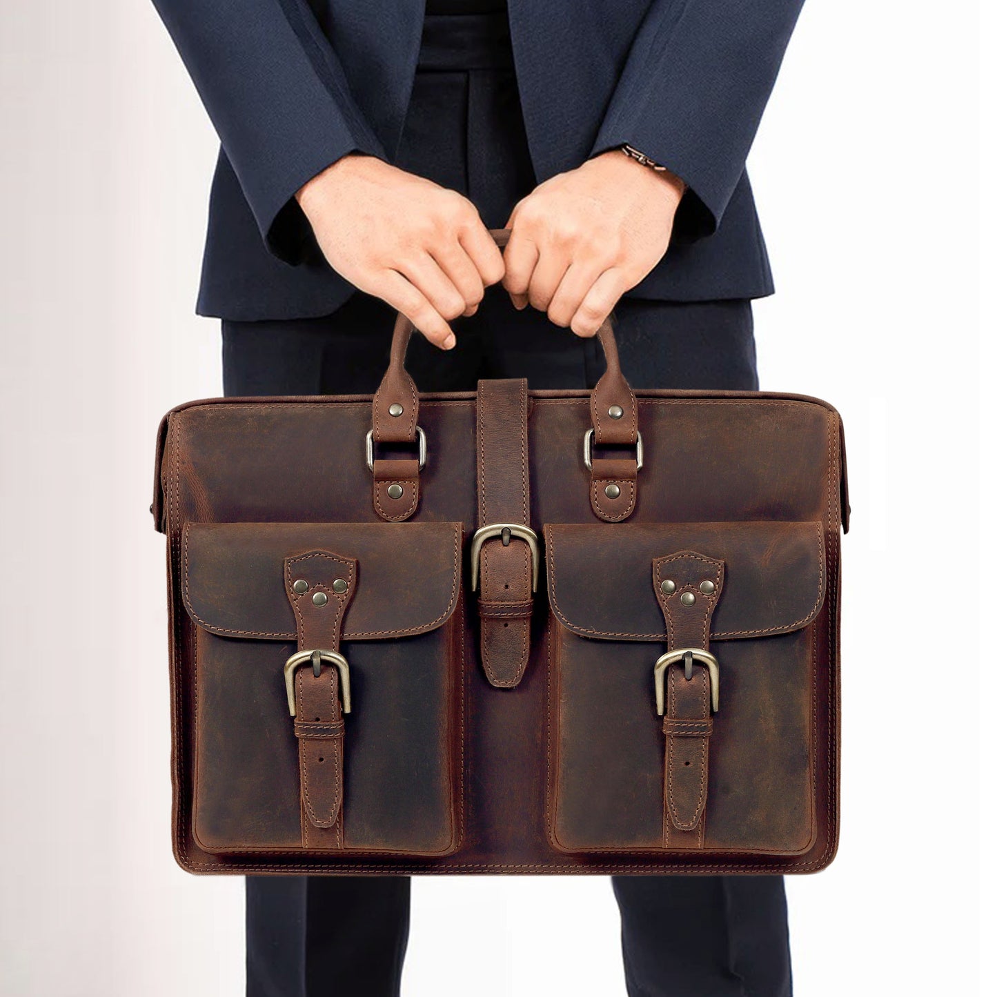 The Atlantic Buffalo Leather Briefcase