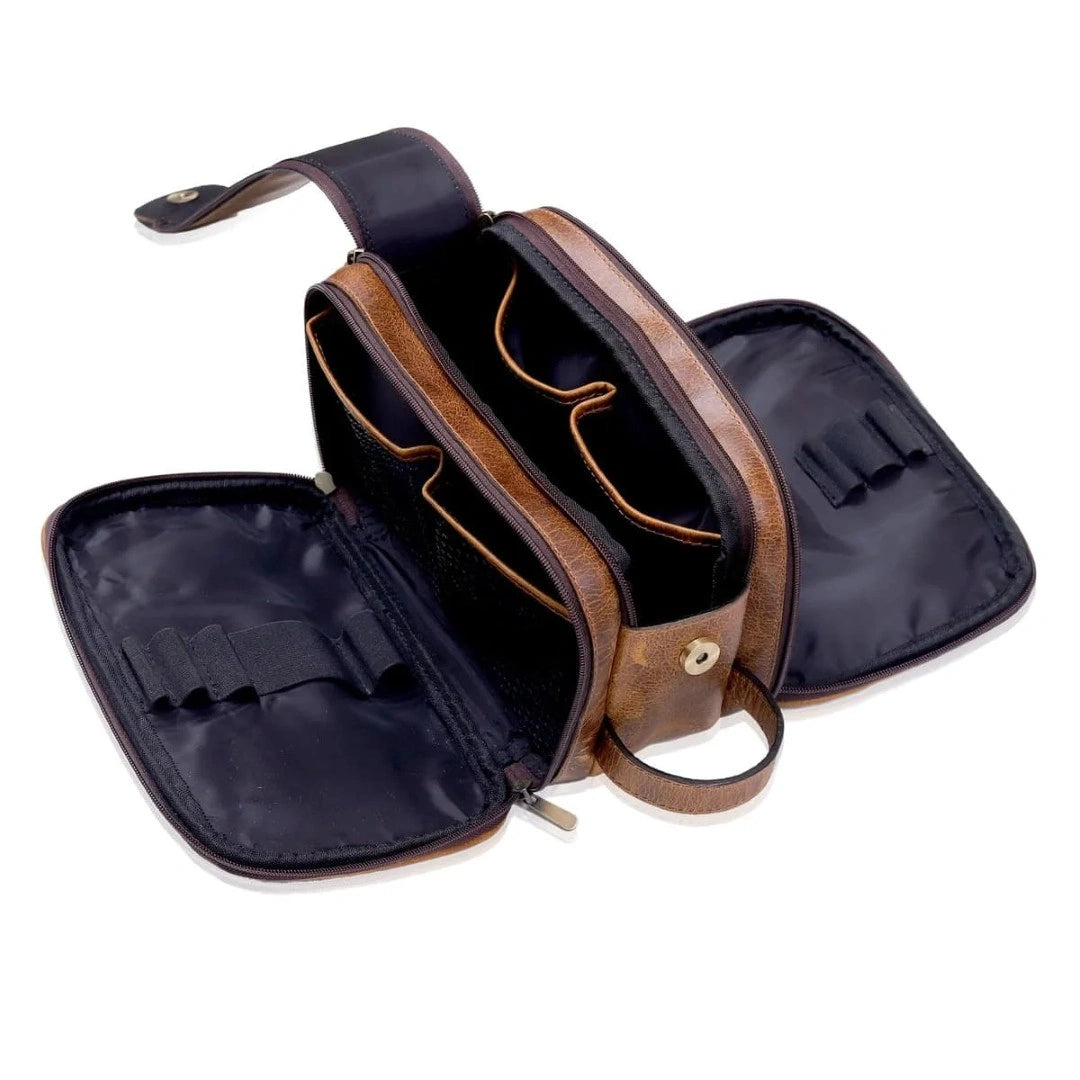 Leather Dopp Kit Toiletry Bag