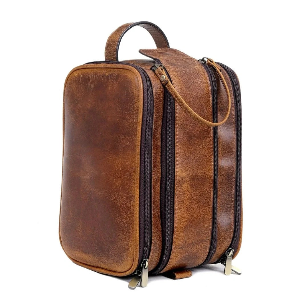 Buffalo Leather Duffle, Backpack & Toiletry Bag Combo