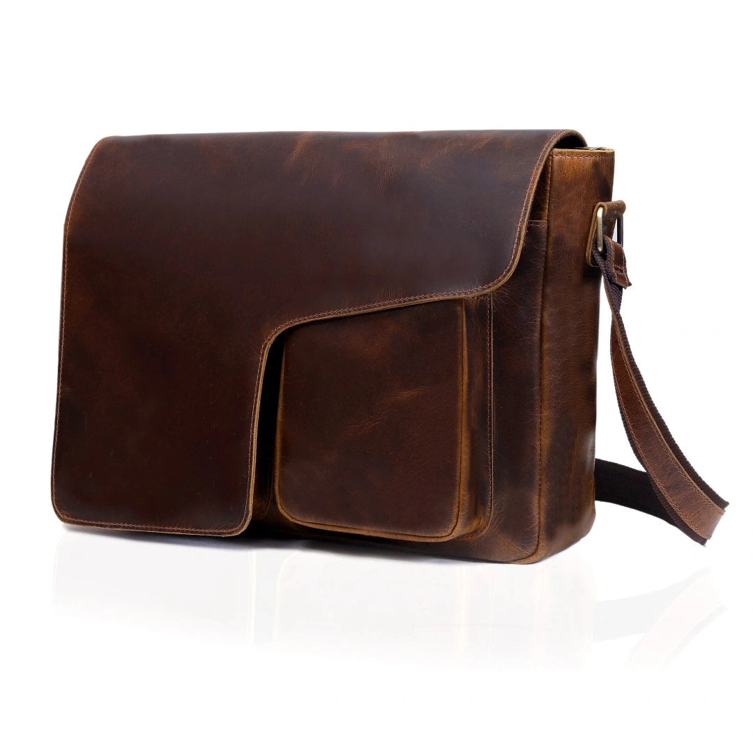 The Saturn Buffalo Leather Messenger Bag