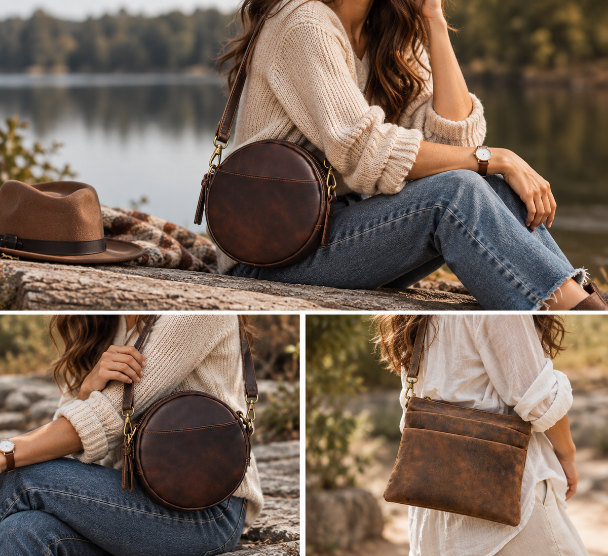 Leather Crossbody Bag for Women