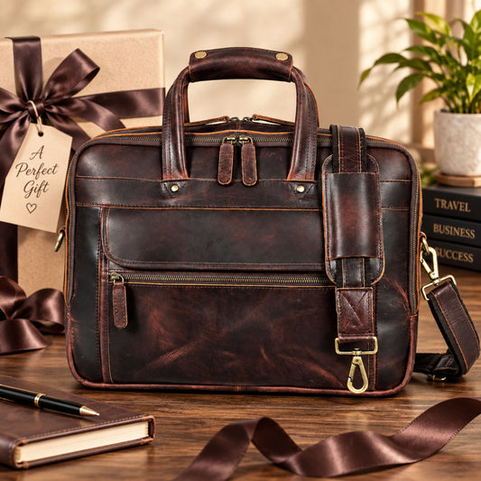 The Horizon Leather Briefcase