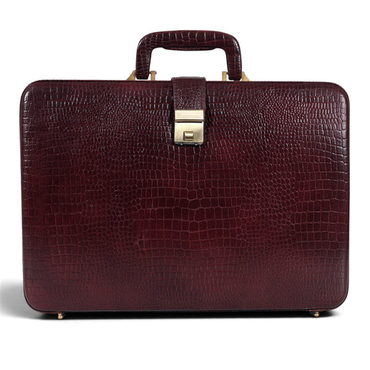 The Croc Leather Executive Laptop Briefcase