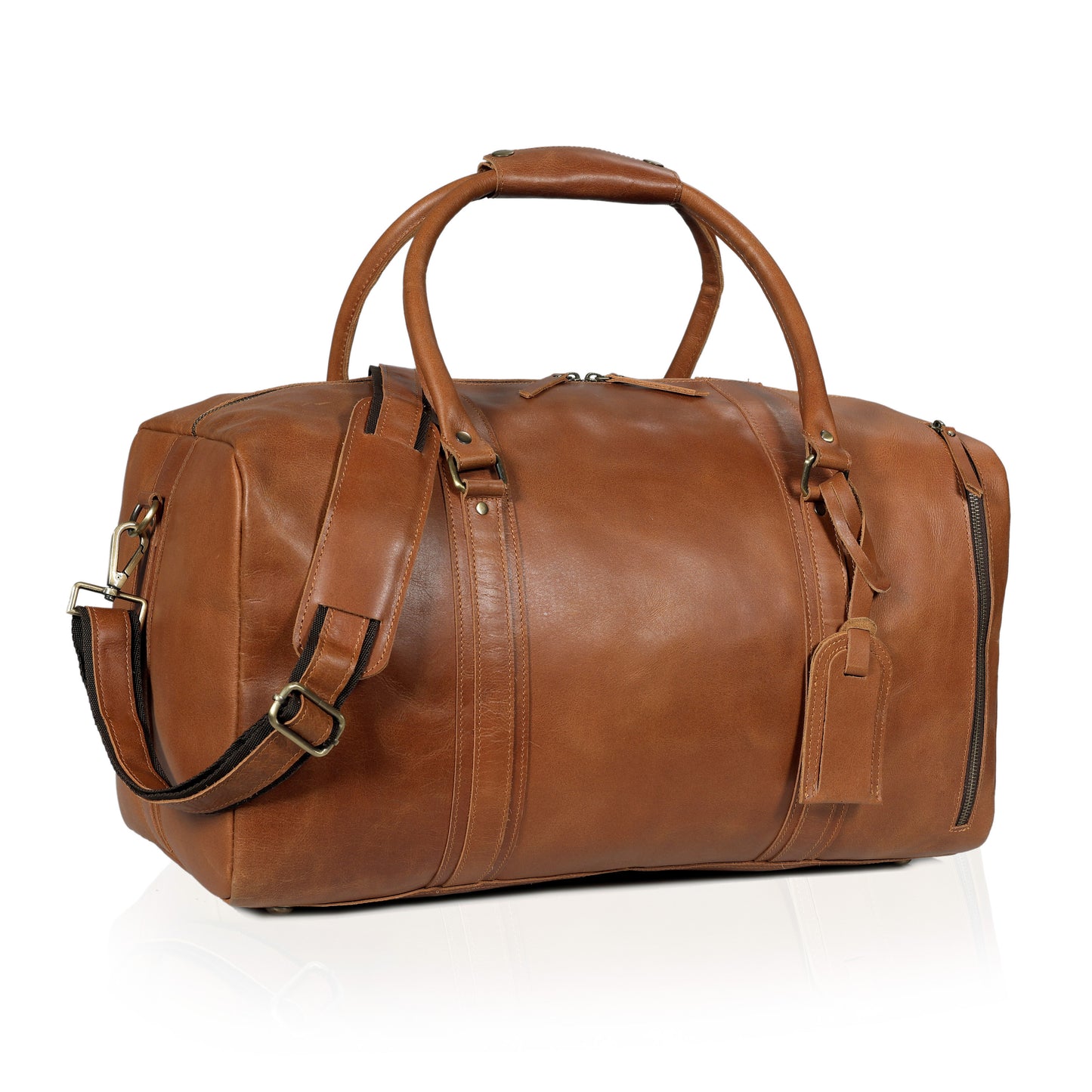 buffalo leather backpack or duffle Roosevelt Travel Bag zipper document pocket Genuine Leather Duffel Bag Mens