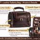 Full Grain Hunter Leather Toiletry Bag