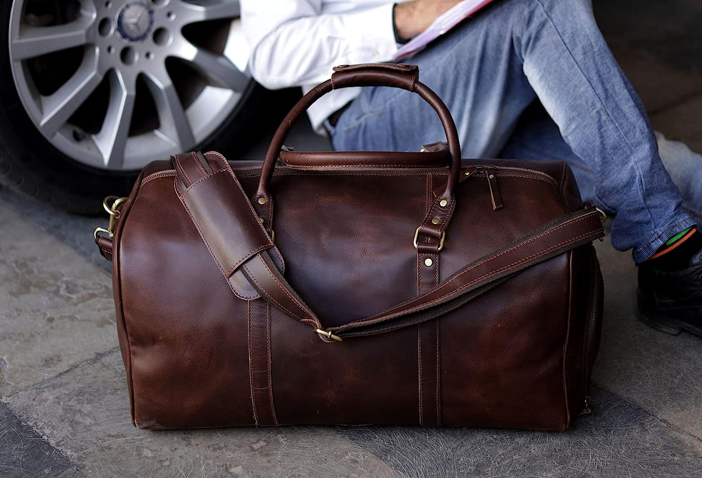 The Unesco Leather Duffle Bag