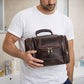 Full Grain Hunter Leather Toiletry Bag