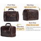 Full Grain Hunter Leather Toiletry Bag