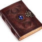 Three Moon Blue Stone Leather Journal