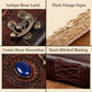 Three Moon Blue Stone Leather Journal
