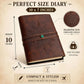 Sun and Tree Embossed Classic Refillable Leather Journal