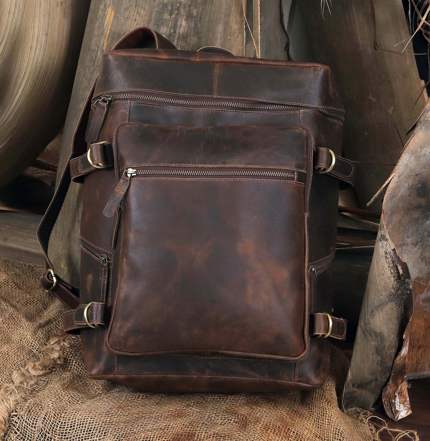 Retro Leather buffalo backpack