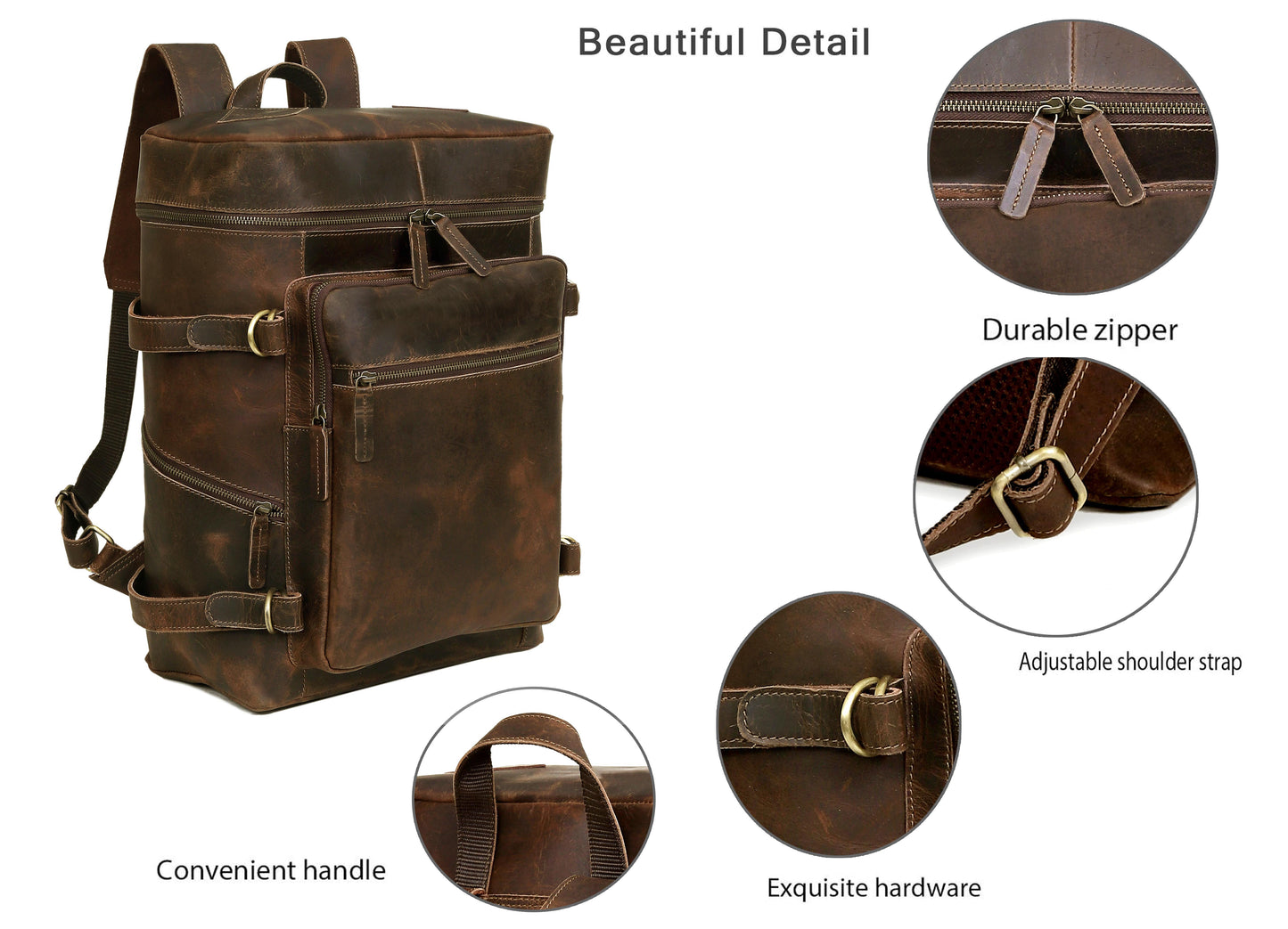 Retro Leather buffalo backpack