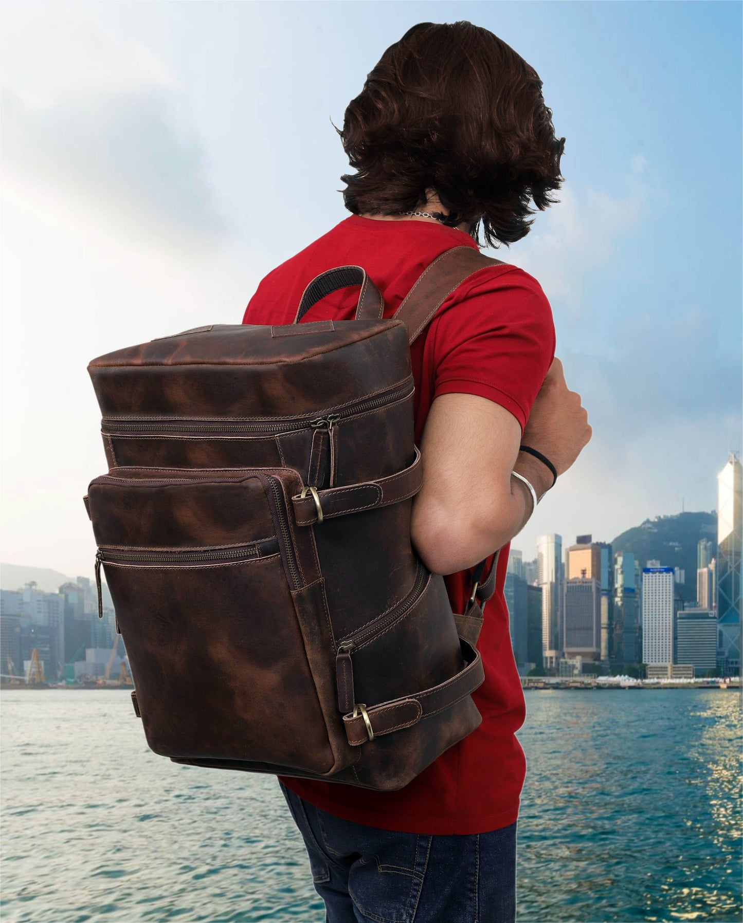 Retro Leather buffalo backpack