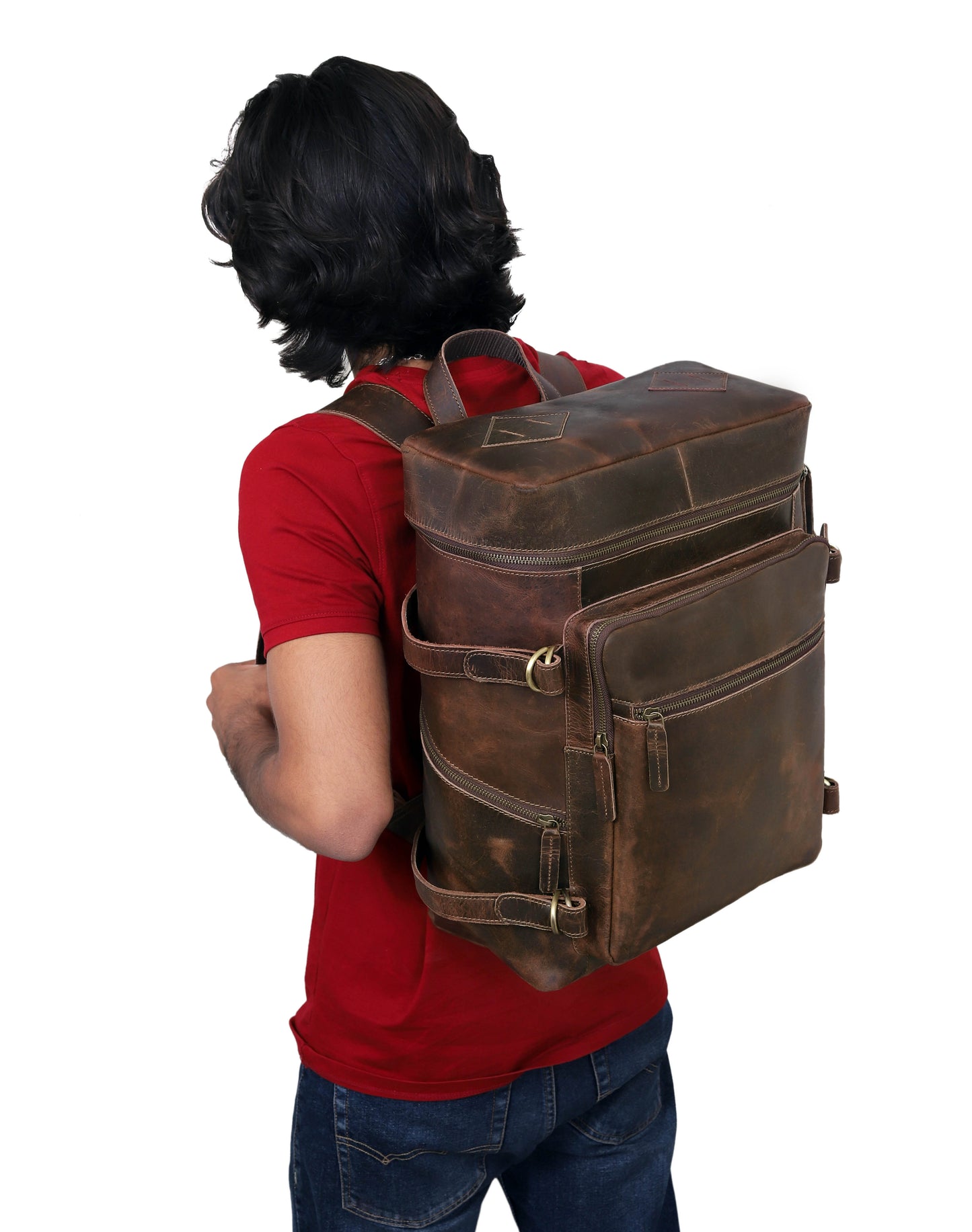 Retro Leather buffalo backpack