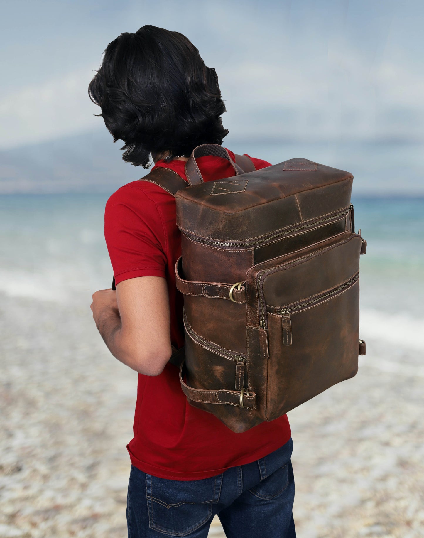 Retro Leather buffalo backpack