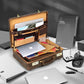 The Vintage Buffalo Leather hard shell attaché Case Briefcase
