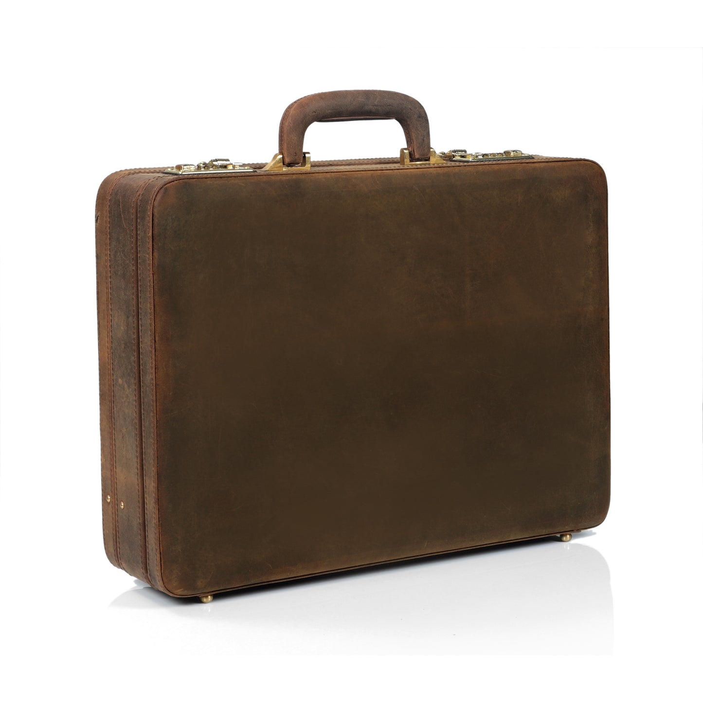 The Vintage Buffalo Leather hard shell attaché Case Briefcase