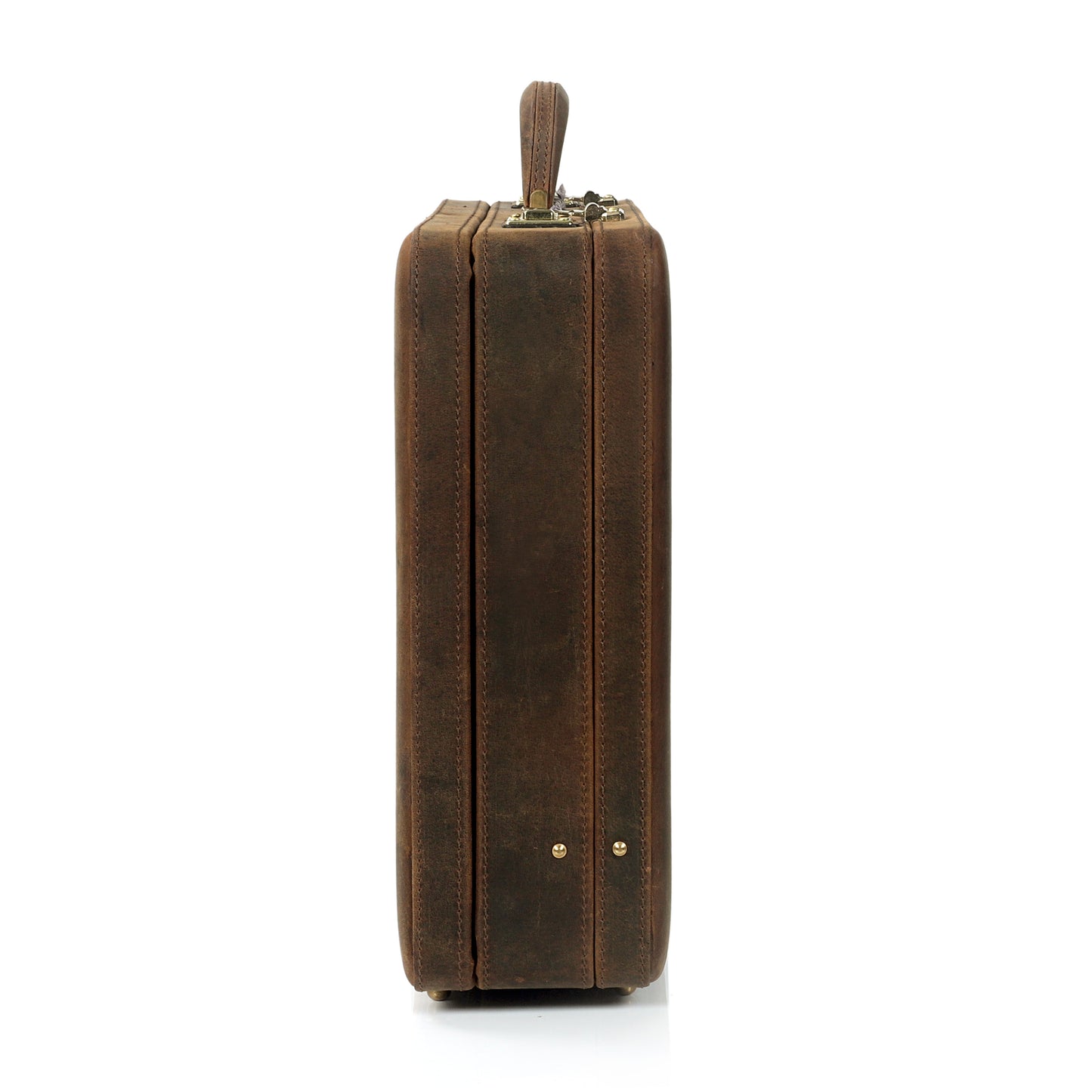 The Vintage Buffalo Leather hard shell attaché Case Briefcase