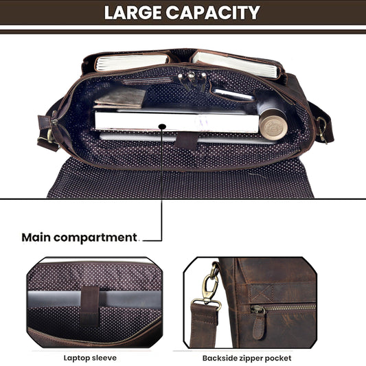 The Zenith Leather Messenger Bag For Men