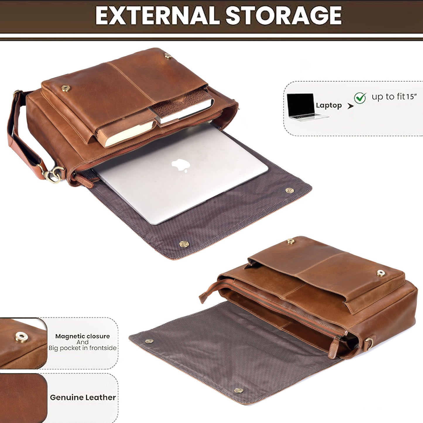 The Jackson Leather Buffalo Briefcase