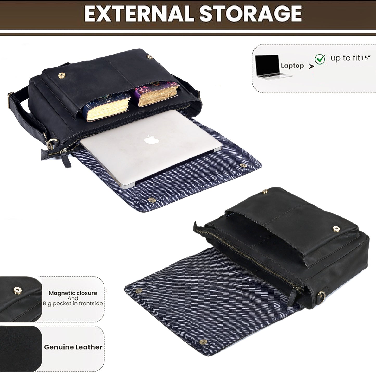 The Barbosas Leather Buffalo Briefcase