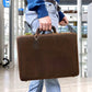 The Vintage Buffalo Leather hard shell attaché Case Briefcase