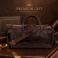 The Noir Croc Leather Duffle Bag