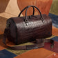 The Noir Croc Leather Duffle Bag