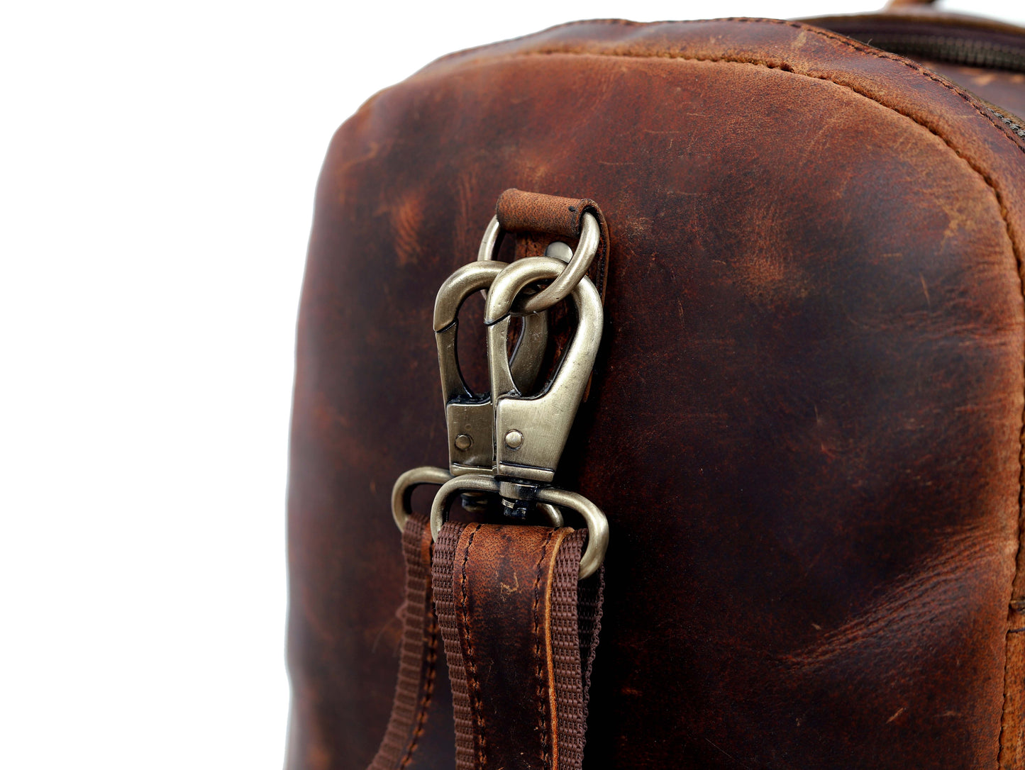 Vintage Radiant Buffalo Leather Duffle Bag