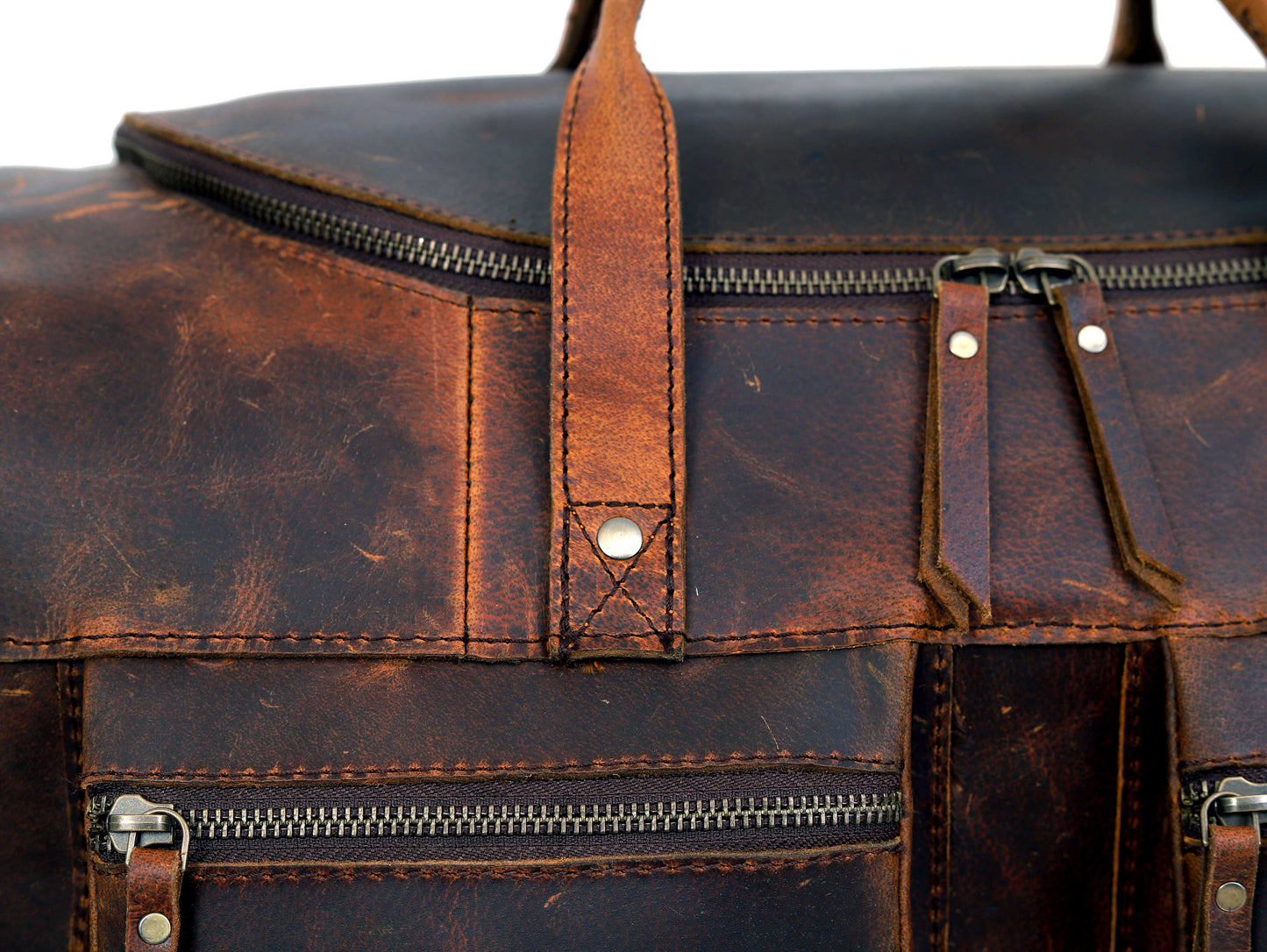 Vintage Radiant Buffalo Leather Duffle Bag
