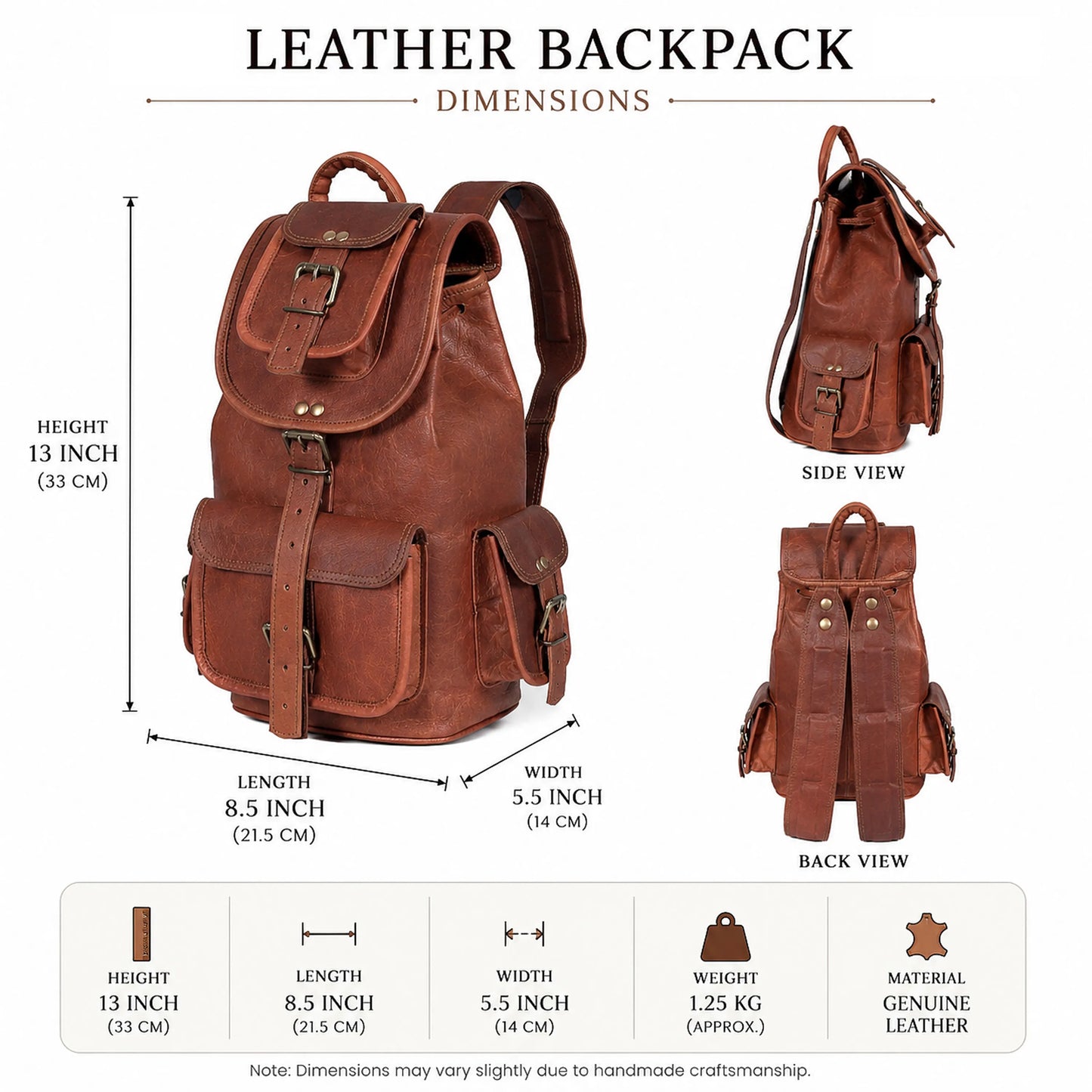 briefcase backpack combo leather Brown by Capra functional and beautifully crafted from premium Leather Briefcase Combo for Professionals