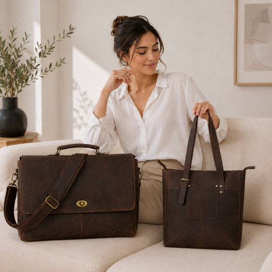 His & Hers Full Grain Leather Combo