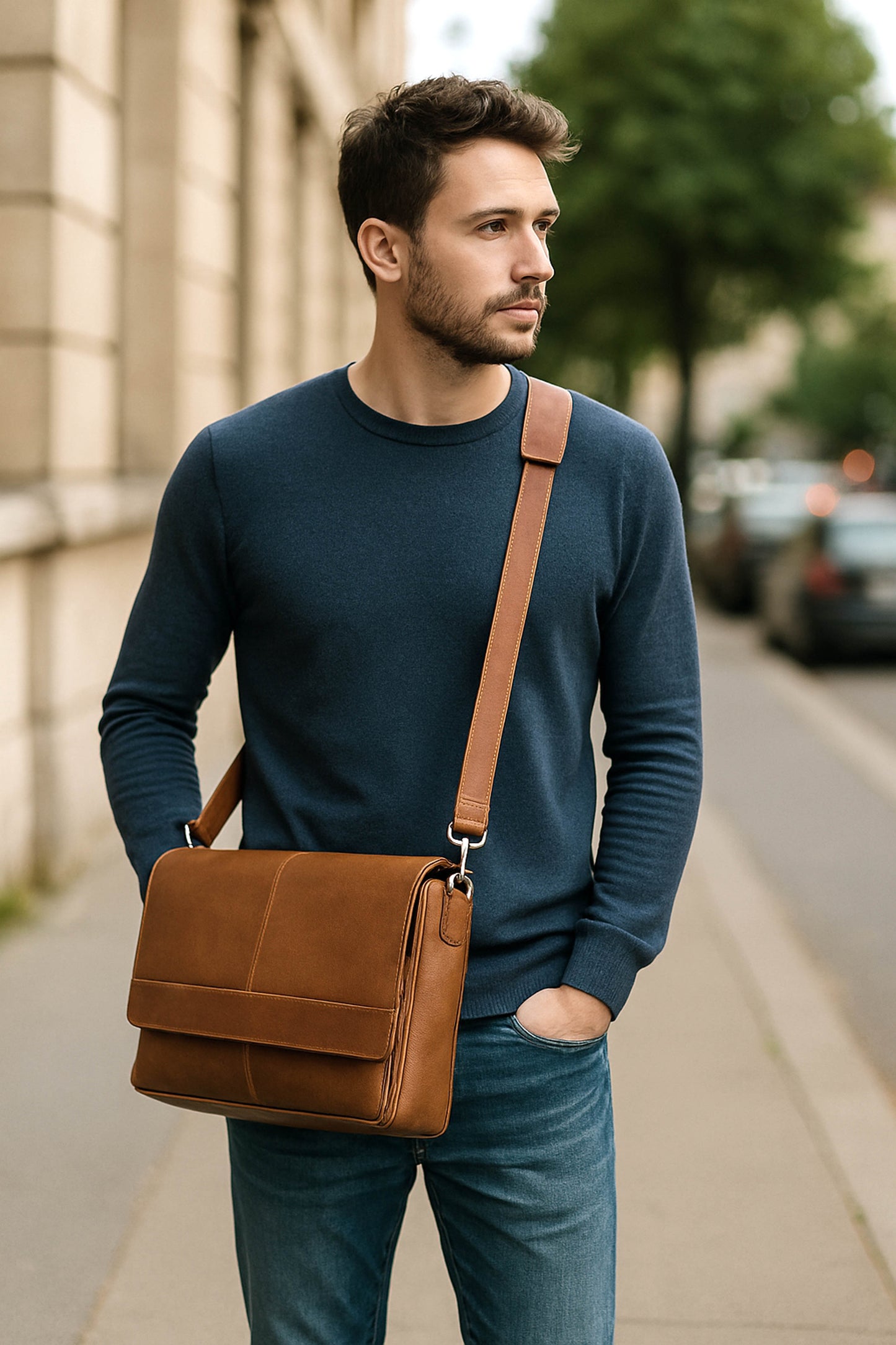 The Jackson Leather Buffalo Briefcase