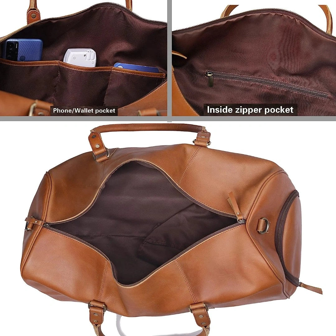 buffalo leather backpack or duffle The Travel Bag tag-cyber-monday-for-him Making loops | Global Littleton workshop in Lynnville Color:Norman