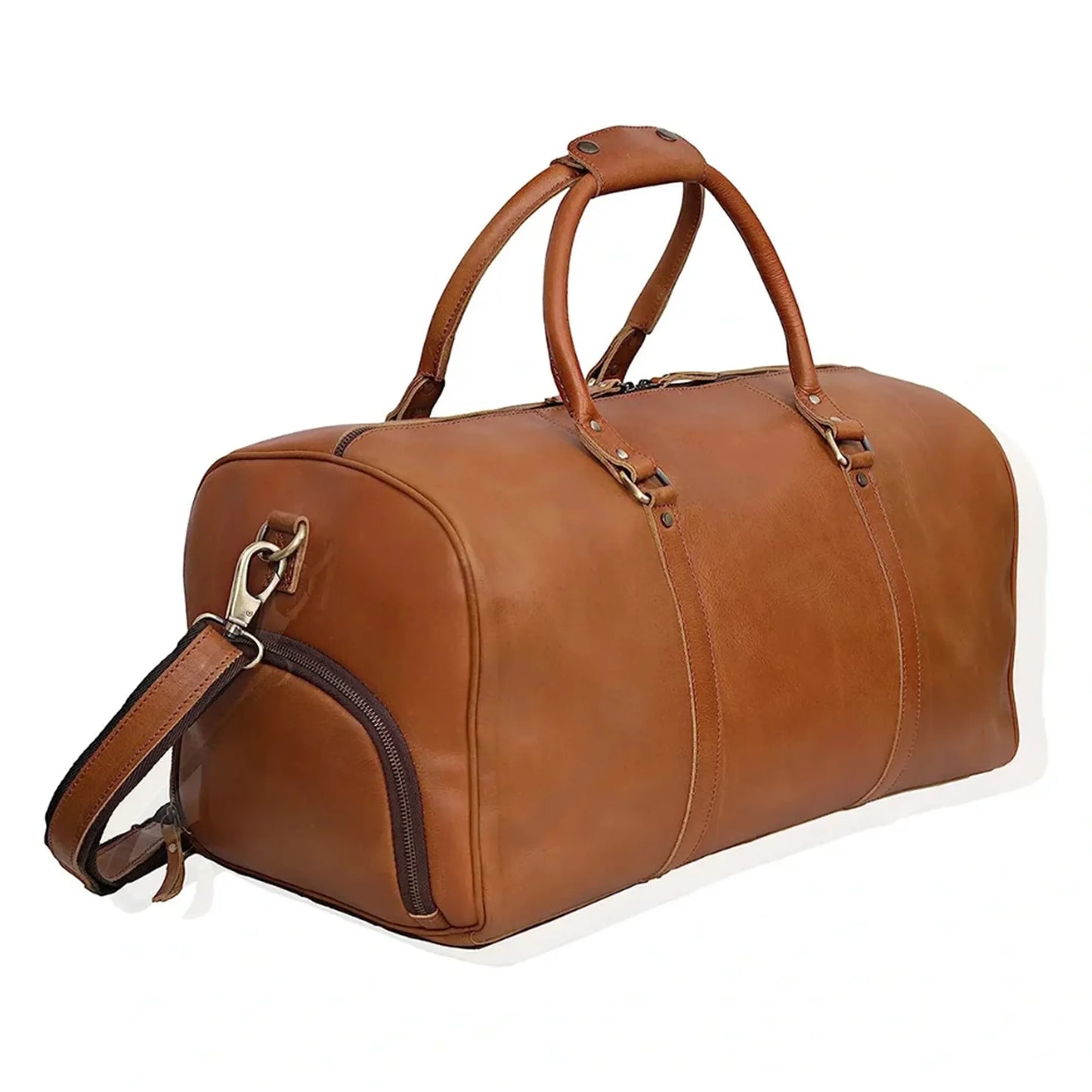 Genuine Brown Buffalo Leather Travel Duffle Bag Mens 20