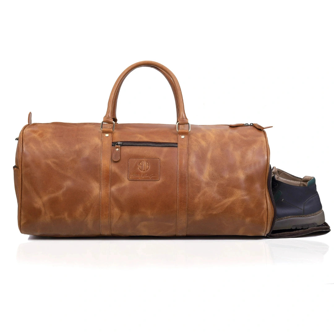 buffalo leather backpack or duffle Buffalo Leather Bag for Travel | Weekender Duffle Bags