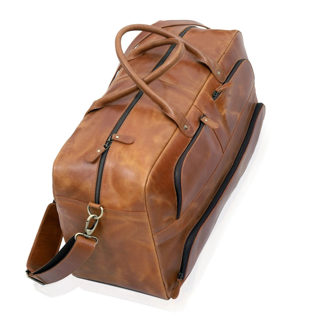 best stylish travel duffel bag Leather Duffle Bag for Men | Premium Weekender Travel Bag