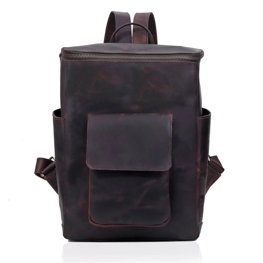 Buffalo Leather Backpack | Vintage Leather Travel Backpack