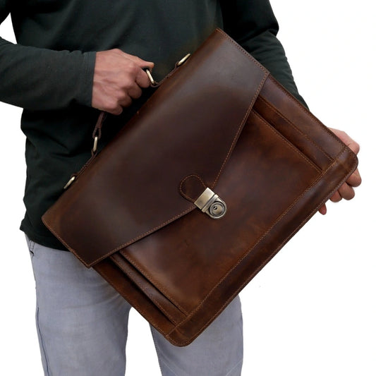 The Officer Leather Laptop Bag Combo