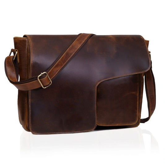 The Saturn Buffalo Leather Messenger Bag