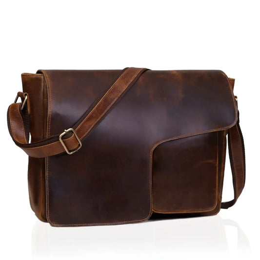 The Saturn Buffalo Leather Messenger Bag