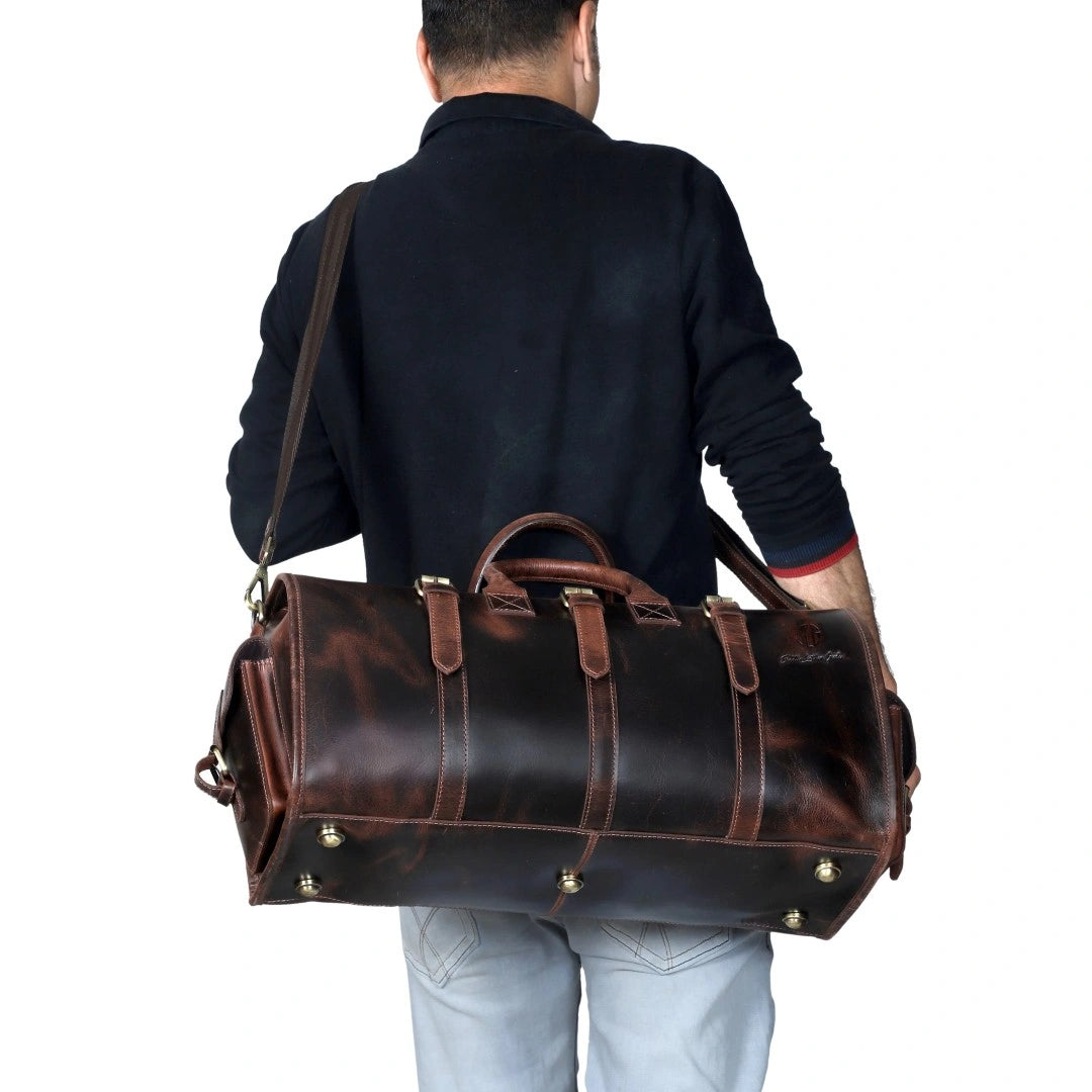Full Grain Leather Duffel Bag Personalized Leather Weekender - Canada