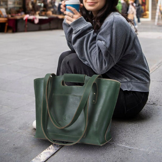 The Wine Leather Tote Bag