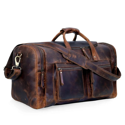 Vintage Radiant Buffalo Leather Duffle Bag